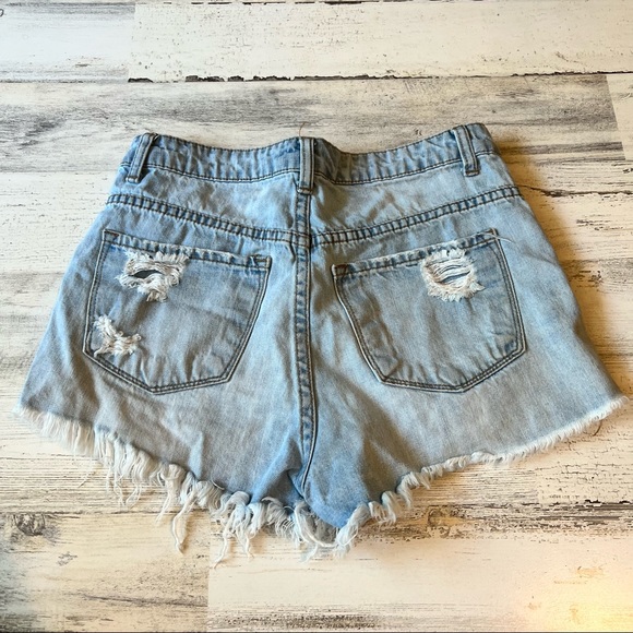 Forever 21 Light Wash High Waist Jean Shorts - Picture 2 of 3